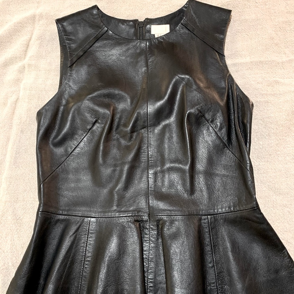 H&M Studio Leather Peplum top